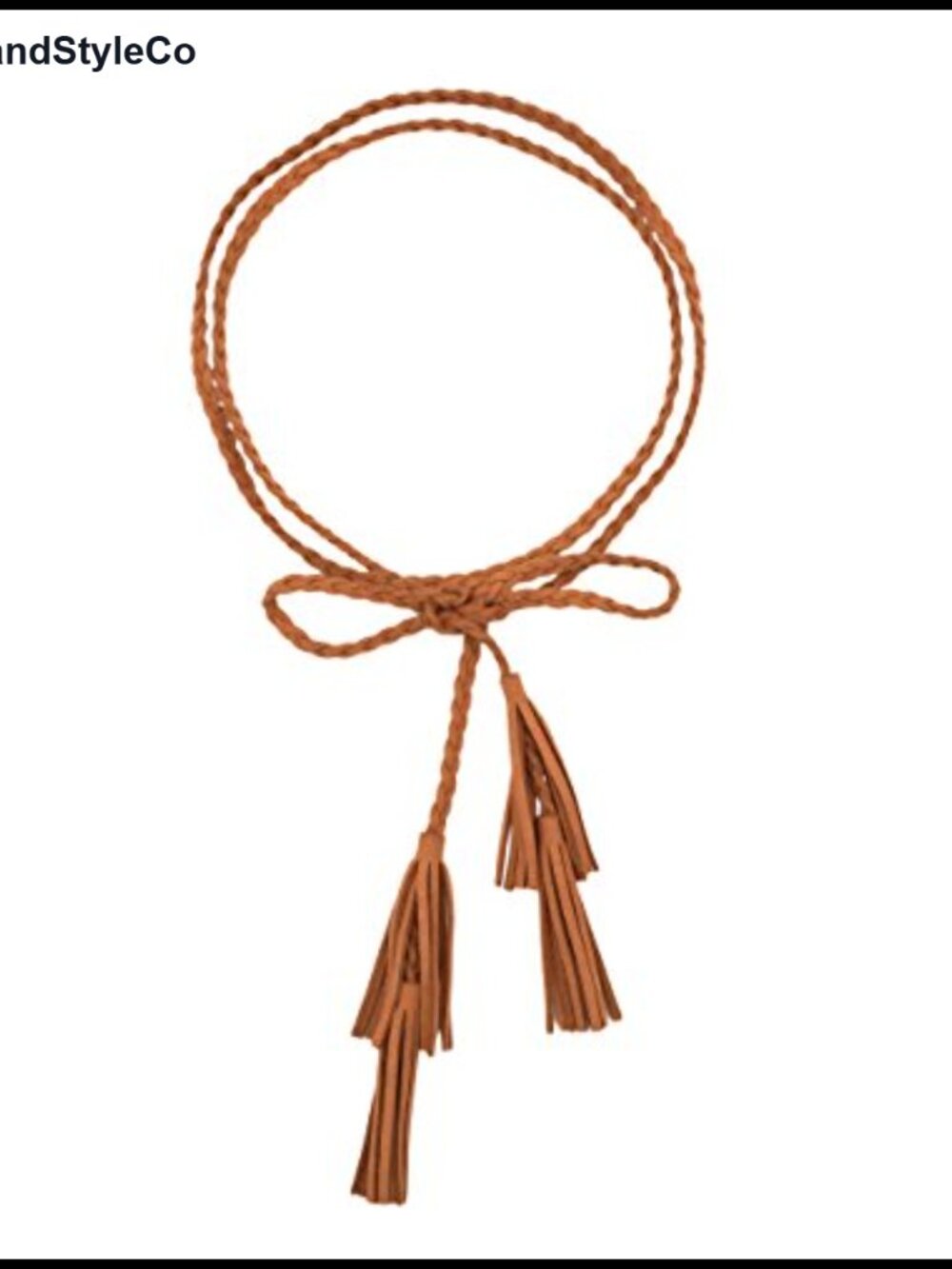 PU Leather Braided Waist Belt with Tassel Tie Boho